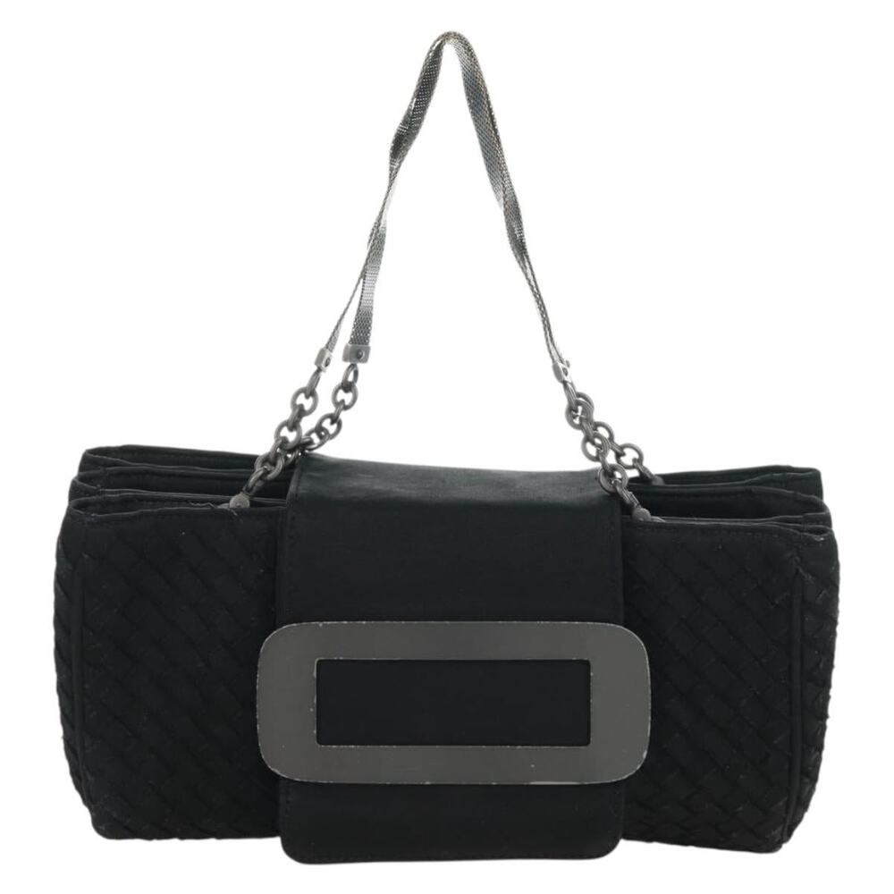 Bottega Veneta Intrecciato Chain Handbag Black